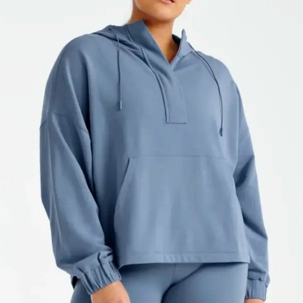 knix Good To Go Oversized Hoodie Pullover Sweatshirt Top Blue Size Large